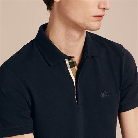 burberry pique polo shirt|BURBERRY Checked Cotton.